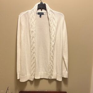 Karen Scott Cream Cable Knit Cardigan
